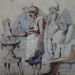 Smoking and making coffee